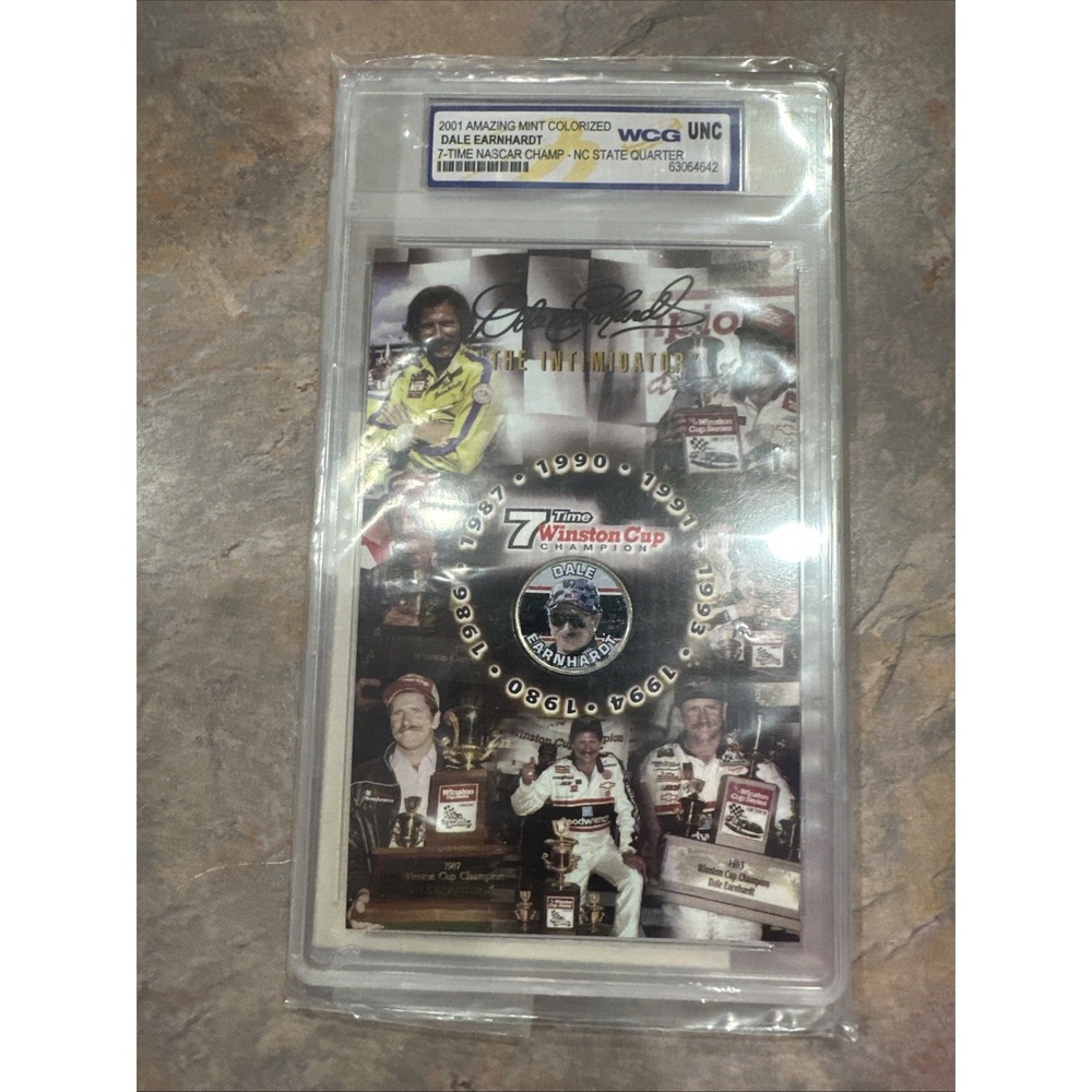 Dale Earnhardt Sr  2001 Amazing Mint Colorized Coin "NC State Quarter" - UNC